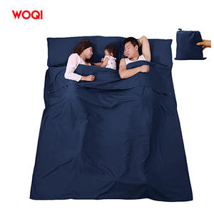 Sac de couchage Woqi type enveloppe, bleu foncé, polyester 930g, respirant, pour adultes, voyage, camping, avec sac de transport - Product Image 3