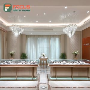 Custom Commercial Retail Jewelry Display Cabinet Tempered Glass Panel Boutique Space Display Cabinet - Product Image 2