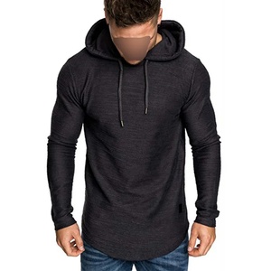 Camiseta Deportiva de Algodón para Hombre, Estilo Americano, Corte Regular, Color Sólido, Personalizable, de Secado Rápido y Transpirable, con Largo Extendido - Product Image 6