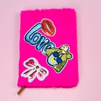 1pc A5 Lovely Lined Notebook Plush Diary pour étudiants adolescents Fuzzy Journal Writing Notebook