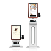 Kiosque de paiement tactile incurvé OEM ODM 23.6 pouces 10 points avec imprimante lecteur de codes-barres QR Code Scanner NFC SDK