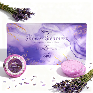 Tablettes d'aromathérapie à la lavande pour douche, pour une ambiance fraîche, pour hôtels, salles de <span class=keywords><strong>bain</strong></span> et usage domestique, conditionnement en vrac, en forme de bloc, pour le commerce international - Product Image 5