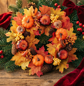 Ghirlanda AYOYO con Foglie d'Acero, Zucca, Pino, Decorazioni per Raccolto, Ringraziamento, <span class=keywords><strong>Halloween</strong></span>, Natale, Capodanno, Arredamento Casa - Product Image 1