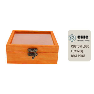 Boîte à bijoux en bois avec finition laquée brillante et fenêtre de présentation transparente, idéale pour les bijouteries et les boutiques - Product Image 1