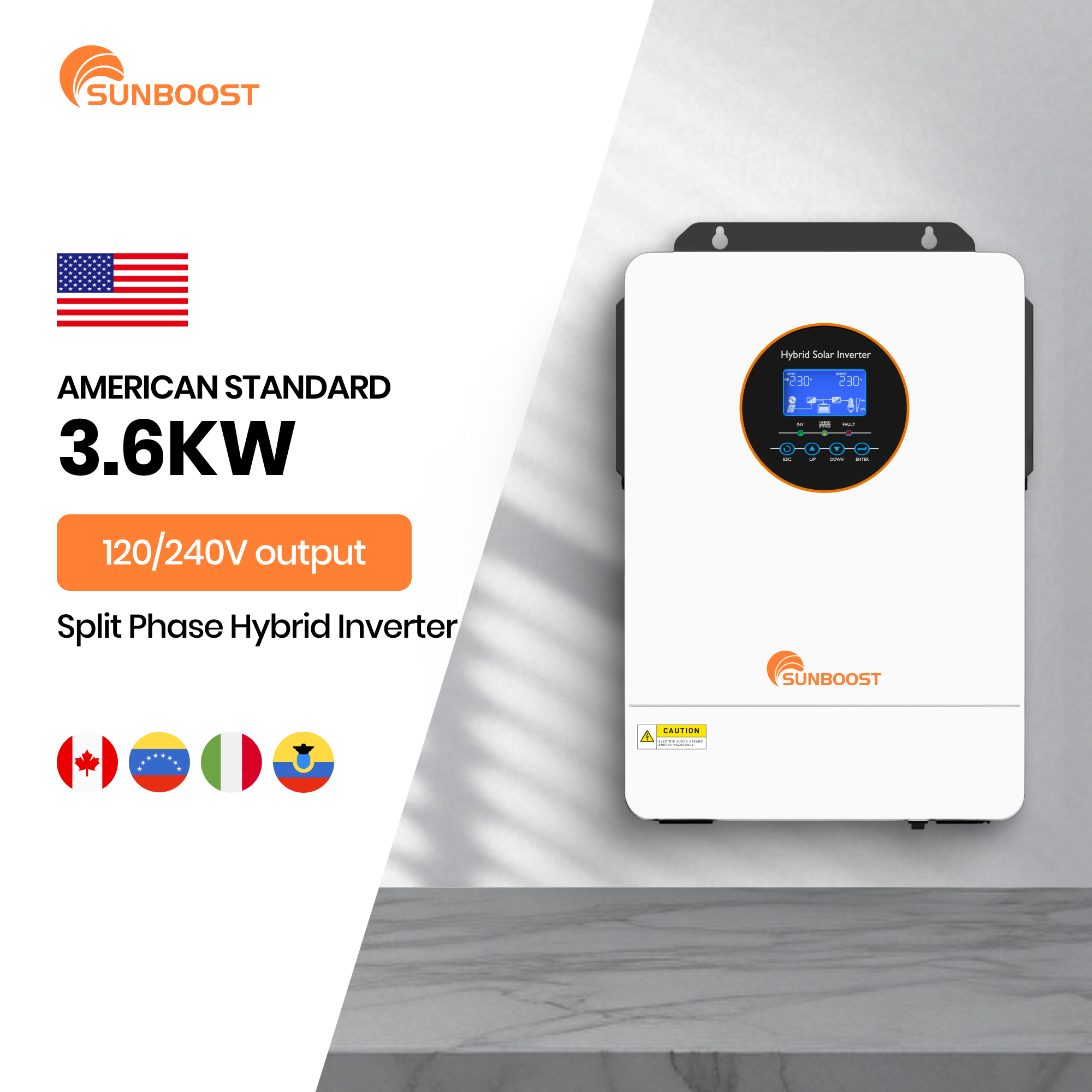 Инвертор Sunboost с разделенной фазой 3,6 кВт, 120 В, 240 В, 5,5 кВт, 6,5 кВт, 8 кВт, 10 кВт, 48 В, для интегрированной машины для хранения энергии