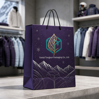 Sacs en papier kraft personnalisés avec logo, directement de l'usine, pour emballage de vêtements, sacs de courses, classiques et luxueux, couleur violet