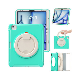 Cho iPad không khí 13 2024 2025 máy tính bảng PC Silicone bảo vệ trường hợp <span class=keywords><strong>Bumper</strong></span> Cover quay lại với đứng chống sốc trường hợp đối với iPad không khí 13 - Product Image 2