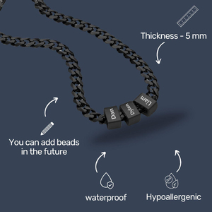 CYNYA Collana Personalizzata da Uomo con Nome <span class=keywords><strong>di</strong></span> Famiglia, Collana con Ciondolo a Forma <span class=keywords><strong>di</strong></span> Nome, Collana da Figlia per Papà, Regalo per Papà, Regalo <span class=keywords><strong>di</strong></span> Natale - Product Image 3