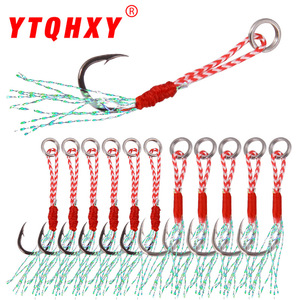 Blood Groove Treble <b>Hooks</b> High Carbon Steel Barbed Lure Fishing Bass <b>Hooks</b> Triple Strength Iron Plate Feather Single <b>Hooks</b> - Product Image 2
