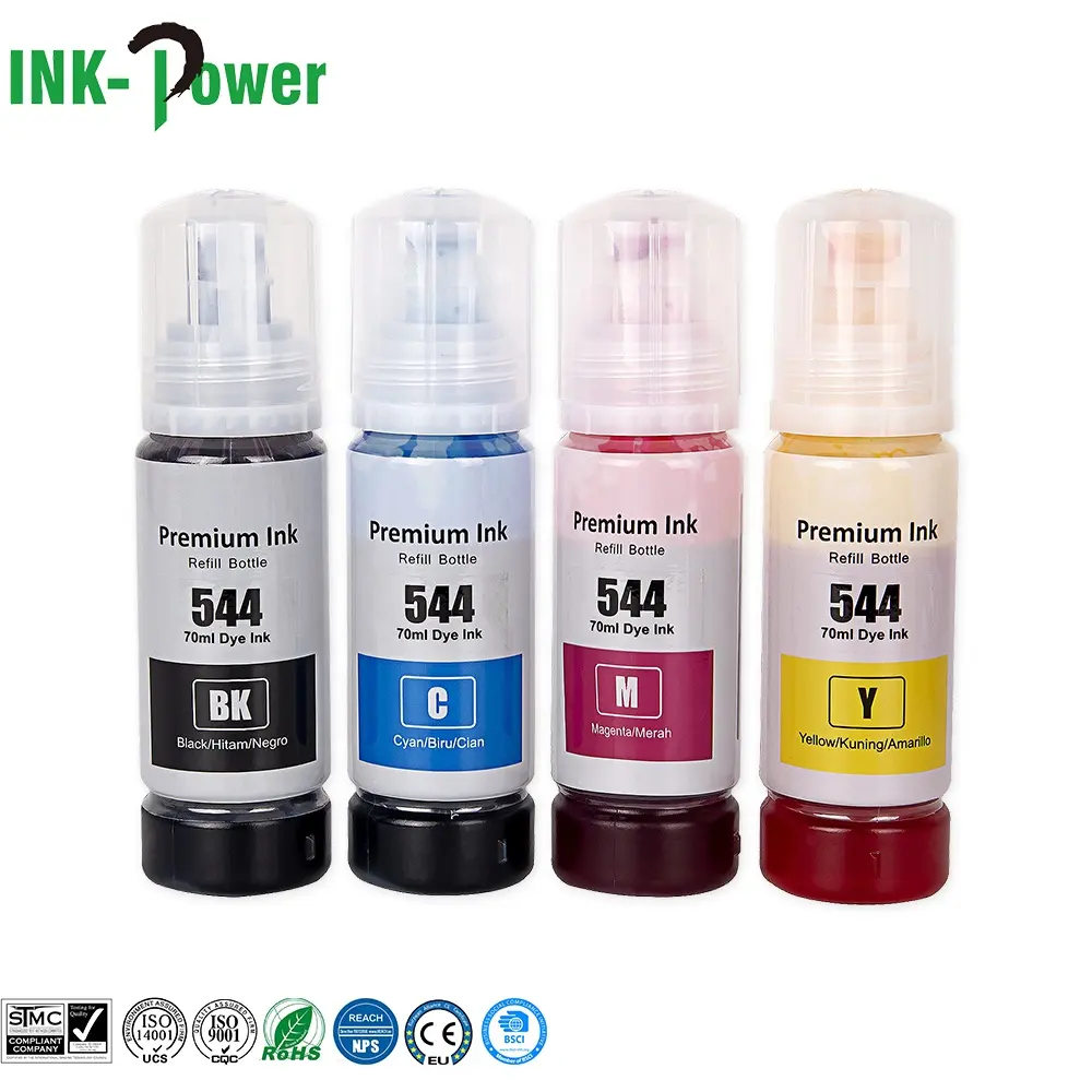 INK-POWER 544 T544 Premium Farb kompatibler Inkjet Tinta Bottle Refill Encre Eco Ink für Epson Ecotank L3110 L3150 Drucker