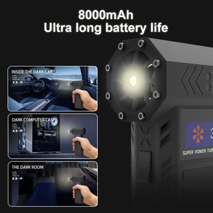 Nuevo ventilador Turbo Jet de 130000RPM, pantalla LED, Mini limpiador de polvo de mano, boquilla, soplador de hojas, pistola de aire, herramienta de limpieza - Product Image 5