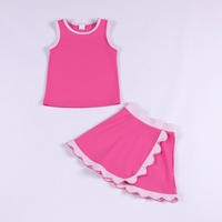 Conjuntos de Ropa de Verano para Niñas 2026, Vestido sin Mangas con Dobladillo Festoneado y Bordado, Pantalones Cortos Incorporados, Precio de Fábrica, MOQ Bajo