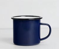 Tasse à café en émail en acier au carbone pour camping-car, vente en gros, avec logo personnalisé, cadeau promotionnel, tasse en émail élégante avec poignée