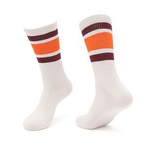 Calzini Sportivi a Mezza Gamba a Righe per <span class=keywords><strong>Uomo</strong></span> e Donna, Antibatterici, Deodoranti e Traspiranti, con Colori a Contrasto, Stile Retrò - Product Image 3