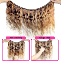 Extensions de Cheveux Humains Ombrés Brésiliens Remy, Ondulés Corps Couleur Piano Mèche P4/27, Tissage Double