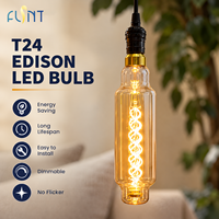 Ampoule LED vintage à filament doré ambre TT80, alimentée en courant alternatif, filament en spirale T24, E26 E27, lumières décoratives en verre pour Noël