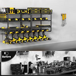 重型四层通用无绳电动工具架壁挂式车库电钻收纳组织器简易储物架 - Product Image 4
