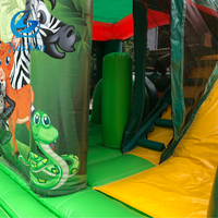 Nouveau design toboggan de château sautant de zoo gonflable commercial Maison de rebond gonflable Combo plein d'entrain pour l'extérieur Prix d'usine