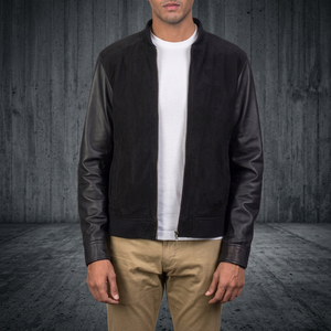Latest Men's Winter <b>Suede</b> <b>Leather</b> <b>Jacket</b> Hooded Casual Biker Style with Padded Shoulder and Pocket Decoration - Product Image 2