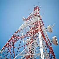 Pylône de télécommunication autoportant en acier tubulaire à 4 pieds, 20 25 30 35 40 45 48 50 52 55 60 65 mètres
