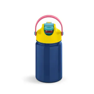 Auslaufs ichere doppelwandige thermische Edelstahl-Wasser flasche mit Griff flasche für Kinder mit individuellem Design-Logo 14oz 10oz