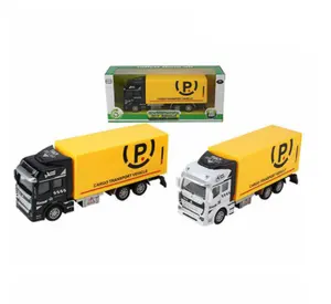 1:50 metal diecast carrier truck transport car play vehicles toys pullback alloy die cast Express truck model with door open