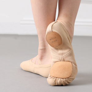 E2512 Chaussures de ballet en toile élastique et cuir Semelle fendue Chaussons de <span class=keywords><strong>danse</strong></span> professionnels Pratique de performance pour femmes et filles - Product Image 3