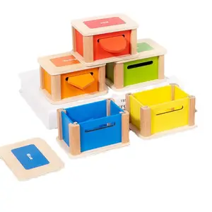 Монтессори детская Магнитная форма для рыбалки, Классификация цветов, коробка для монет, развивающая деревянная игрушка, Обучающие пособия, Детские деревянные игрушки