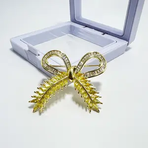 Groothandel Dames Aanpasbare Broches Met High-End Design Strikken Glanzende Metalen Manchetknopen Pinnen Gespen & Corsage