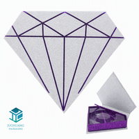 Boîte cadeau rigide personnalisée en gros, forme spéciale, avec fenêtre découpée, en papier pailleté, logo personnalisé et plateau intérieur