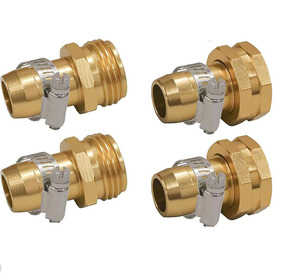 黄铜<span class=keywords><strong>2</strong></span>路3路4路花园软管水龙头分路器3/4 “或5/8” 金属软管修理连接器金属花园软管配件 - Product Image 1