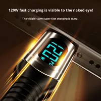 Kabel USB tipe-c pengisian daya Cepat PD 120W, kabel USB tipe-c pria dengan tampilan LED, jaket PVC dan pelindung jalinan untuk penggunaan komputer, kabel Data