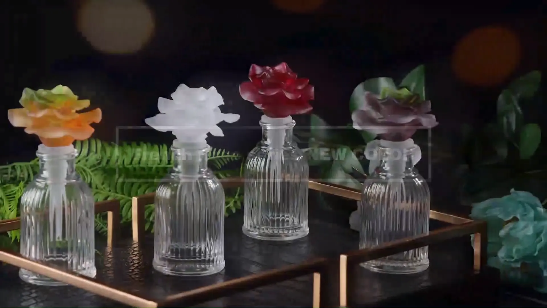 Luxury Crystal Mubarak Flower Table Decoration Accessories for Ramadan Supplies Ramdan Gift Set