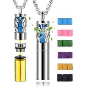 Colgante de acero inoxidable con medallón para botella, recipiente para aromaterapia, perfume, 316L - Product Image 3