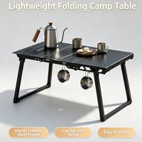Table de camping pliable rectangulaire légère en acier au carbone, portable, pour moto, camping, IGT, tactique