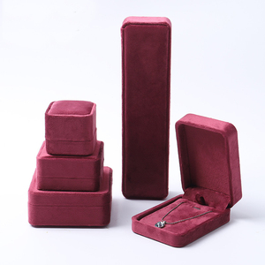 High Quality Custom Logo Beige Velvet Jewelry Box Set <b>Ring</b> Necklace Earring <b>Storage</b> Case Wedding Engagement Gift Packaging Boxes - Product Image 3