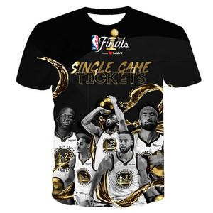 Livraison gratuite 2021-2022 Championnat de basket-ball américain FINALS CHAMPIONS WARRIORS TEAM SIGNATURES T-shirt imprimé pour homme <span class=keywords><strong>Curry</strong></span> FMVP 3D - Product Image 5