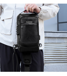 Borsa a Tracolla da <span class=keywords><strong>Uomo</strong></span> con Catene, in Poliestere Oxford, Cintura con Cuscinetto d'Aria, Tasca per Cellulare - Product Image 5