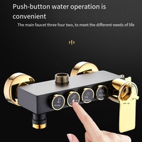 Deao salle de bain or bain luxe kit de douche 4 fonctions piano laiton ensemble de douche thermostatique pour hôtel
