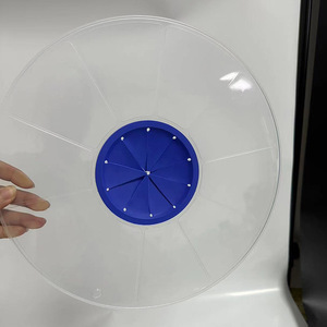 Mixing Bowl Splatter Guard Transparent Plastic With Blue Center Ring For Egg Beaters And Whipping Cream Protection - Product Image 4