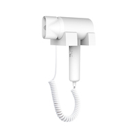 Sèche-cheveux mural pour hôtel avec moteur AC 1600W, chauffage rapide, 2 vitesses, buse concentratrice pour utilisation en salle de bain