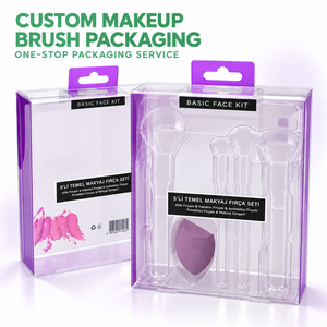 <span class=keywords><strong>Scatola</strong></span> Pieghevole Personalizzata in RPET Trasparente con Linguetta per Appendere, per Pennelli da Trucco - Servizio di Imballaggio Completo con Stampa UV - Product Image 1