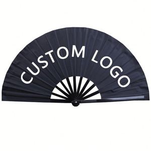 Ventilador de mano de bambú con impresión personalizada plegable en blanco y decoración personalizada con productos de artesanía con logotipo - Product Image 2
