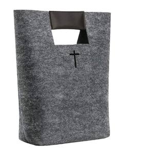 Cross-shaped felt bag for women, shopping <b>handbag</b> with large capacity, fashionable felt bag for storage, <b>organizer</b> bag - Product Image 3