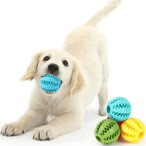 Мяч для чистки зубов, 3 размера, Экстра жесткий мяч из натурального каучука, игрушки для собак, жевательные игрушки для собак, интерактивный эластичный мяч, товары для домашних животных