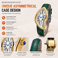 Montre Y2K personnalisée avec logo, bracelet en cuir, montre-bracelet à quartz irrégulière pour femme, montre de mode OEM pour femme, vente en gros, faible MOQ 50 pièces