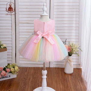 2020 Summer Baby Embroidered Clothes <strong>Rainbow</strong> Sleeveless Party Wear Applique Kid Children Birthday <strong>Girl</strong> <strong>Dress</strong> - Product Image 5
