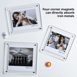 Cadre photo magnétique vierge en acrylique, aimant de réfrigérateur, cadre photo en verre organique, cadre transparent - Product Image 1