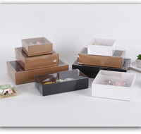 Vente en gros de boîtes à gâteaux en carton Bento noir de 3 pouces pour cadeau de lune haut de gamme blanc