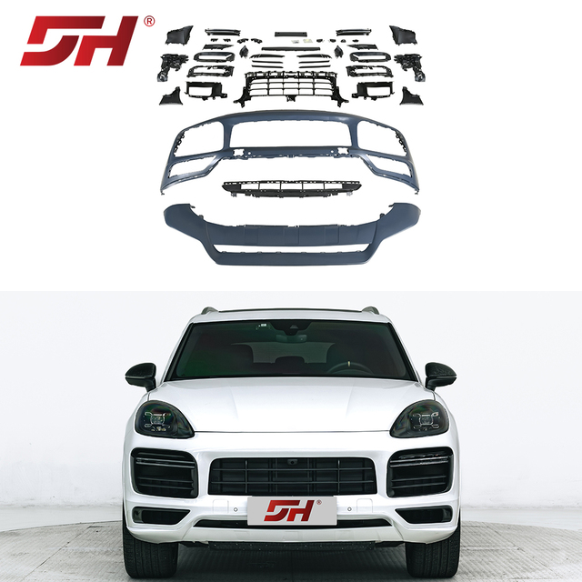 High Quality PP Material for Porsche Cayenne 9Y0.1 2018-2023 Upgrade GTS/SD Front Bumper Assembly Body Kit